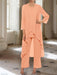 Ankle-Length Mother of the Bride Pantsuits with Jacket in Chiffon Round Neck and 3/4 Sleeves