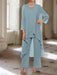 Ankle-Length Mother of the Bride Pantsuits with Jacket in Chiffon Round Neck and 3/4 Sleeves