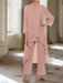 Ankle-Length Mother of the Bride Pantsuits with Jacket in Chiffon Round Neck and 3/4 Sleeves