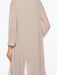 Ankle-Length Mother of the Bride Pantsuits with Jacket in Chiffon Round Neck and 3/4 Sleeves