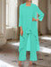 Ankle-Length Mother of the Bride Pantsuits with Jacket in Chiffon Round Neck and 3/4 Sleeves