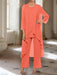 Ankle-Length Mother of the Bride Pantsuits with Jacket in Chiffon Round Neck and 3/4 Sleeves