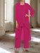 Ankle-Length Mother of the Bride Pantsuits with Jacket in Chiffon Round Neck and 3/4 Sleeves