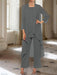 Ankle-Length Mother of the Bride Pantsuits with Jacket in Chiffon Round Neck and 3/4 Sleeves