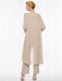 Ankle-Length Mother of the Bride Pantsuits with Jacket in Chiffon Round Neck and 3/4 Sleeves