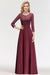 3/4 Sleeves Floral Lace Chiffon A-line Bridesmaid Dress Dusty Rose - Bridesmaid Dresses