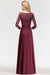 3/4 Sleeves Floral Lace Chiffon A-line Bridesmaid Dress Dusty Rose - Bridesmaid Dresses