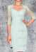 3/4 Sleeves Knee Length Ruffle Chiffon Mother of the Bride Outfits with Lace - Prom Dresses