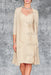 Champagne 3/4 Sleeves Knee Length Ruffle Chiffon Mother of the Bride Outfits with Lace - Prom Dresses