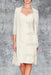 Ivory 3/4 Sleeves Knee Length Ruffle Chiffon Mother of the Bride Outfits with Lace - Prom Dresses