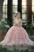 3D Floral Bliss Pink Princess Puff Ball Gown Flower Girl Dress - Flower Girl Dress