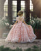 3D Floral Bliss Pink Princess Puff Ball Gown Flower Girl Dress - Flower Girl Dress