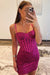 Sparkly Blue Spaghetti Straps Corset Tight Short Homecoming Dress