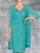 Aqua Blue Knee-Length V-Neck Sheath/Column Mother of the Bride Dresses