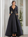 V-Neck A-Line Princess Floor-Length Mother of the Bride Dress with 3/4 Sleeves Appliques and Beading