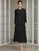 Tea-Length Mother of the Bride Sheath Dress with Beaded Jacket