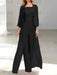 Floor-Length Square Neck Chiffon Mother of the Bride Pantsuit with Jacket & Side Split