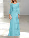  A-Line/Princess Scoop Mother of the Bride Dresses with Pleated & Lace Appliques Floor-Length