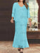 Plus Size V-Neck Ankle-Length Sheath/Column Mother of the Bride Dresses with Sequins & Jacket