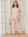 Plus Size Mother of the Bride Scoop Neck Chiffon Pantsuit with Appliques