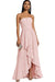 Strapless Pleated Chiffon High-Low Bridesmaid Dress