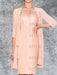 Blush Pink Knee-Length V-Neck Sheath/Column Mother of the Bride Dresses