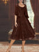 Princess A-Line Tea-Length Mother of the Bride Dress with Scoop Neck Half Sleeves Appliques and Jacket