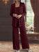 Sequined Chiffon Pantsuits for the Mother of the Bride with Jacket