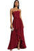 Strapless Pleated Chiffon High-Low Bridesmaid Dress