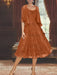 Princess A-Line Tea-Length Mother of the Bride Dress with Scoop Neck Half Sleeves Appliques and Jacket