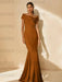Minimalist Off-the-Shoulder Mother of the Bride Dresses in Trumpet/Mermaid Style with Detachable Flower