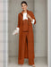 Ankle-Length Mother of the Bride Pantsuits in 3 Pieces Featuring Square Neck Jacket & Lace Appliques