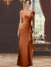V-Neck Short-Sleeve Floor-Length Sheath Dress for the Mother of the Bride with Ruffles and Appliques