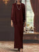Floor-Length Scoop Neck Sheath Dress with Long Sleeves and Jacket for the Mother of the Bride