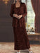 Ankle-length Chiffon Mother of the Bride Dress with Sequins and Jacket