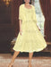 Princess A-Line Tea-Length Mother of the Bride Dress with Scoop Neck Half Sleeves Appliques and Jacket