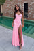 Candy Pink Sweetheart Satin Prom Dress Mermaid with Front Split