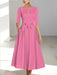 Ankle-Length Mother of the Bride A-Line Dress with Half Sleeves and Pockets