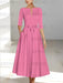 Ankle-Length Mother of the Bride A-Line Dress with Half Sleeves and Pockets