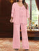 Plus Size 3-Piece Mother of the Bride Chiffon Pantsuit with V-Neck Floor-Length Jacket & Sequins