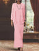 Floor-Length Scoop Neck Sheath Dress with Long Sleeves and Jacket for the Mother of the Bride