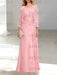 2 A-Line/Princess Scoop Mother of the Bride Dresses with Pleated & Lace Appliques Floor-Length