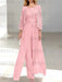 Floor-Length Square Neck Chiffon Mother of the Bride Pantsuit with Jacket & Side Split