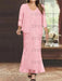 Plus Size V-Neck Ankle-Length Sheath/Column Mother of the Bride Dresses with Sequins & Jacket