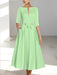 Ankle-Length Mother of the Bride A-Line Dress with Half Sleeves and Pockets