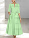 Ankle-Length Mother of the Bride A-Line Dress with Half Sleeves and Pockets