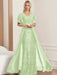 Plus Size Mother of the Bride A-Line Floor-Length Dress with V-Neck and Half Sleeves