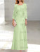 2 A-Line/Princess Scoop Mother of the Bride Dresses with Pleated & Lace Appliques Floor-Length