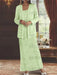 Ankle-length Chiffon Mother of the Bride Dress with Sequins and Jacket