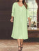 Celadon V-Neck Long-Sleeve Tea-Length Plus Size Mother of the Bride Dress with Jacket and Sequins